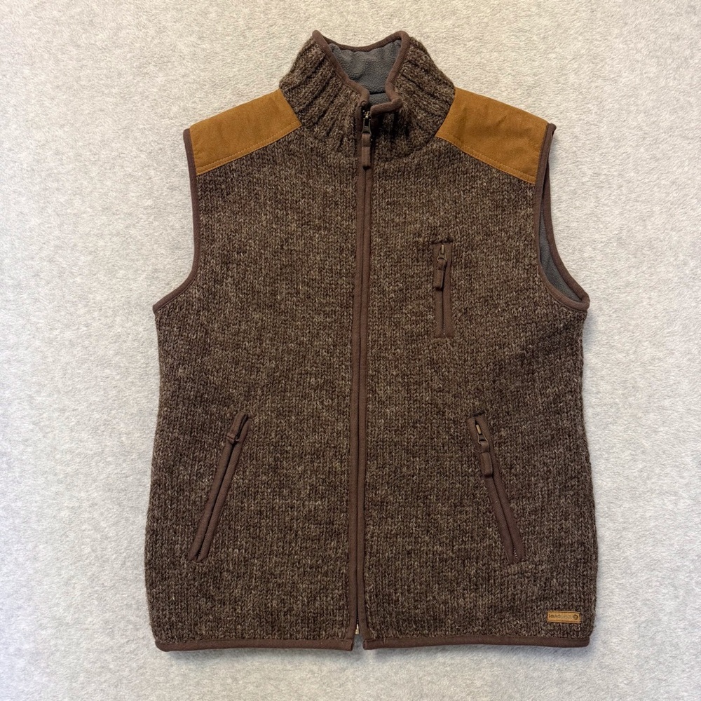 Laundromat Yale fleece lined wool vest mens medium brown tan outdoor